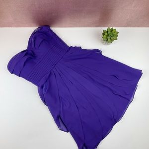 Bill Levkoff Solid Purple Blue Sweetheart Whimsical Flowy Dress Women Size 4